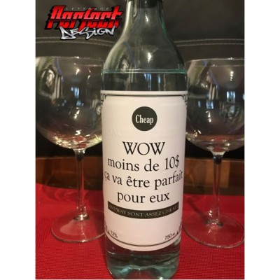 Wine bottle label - Wow